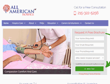 Tablet Screenshot of myallamericanhospice.com